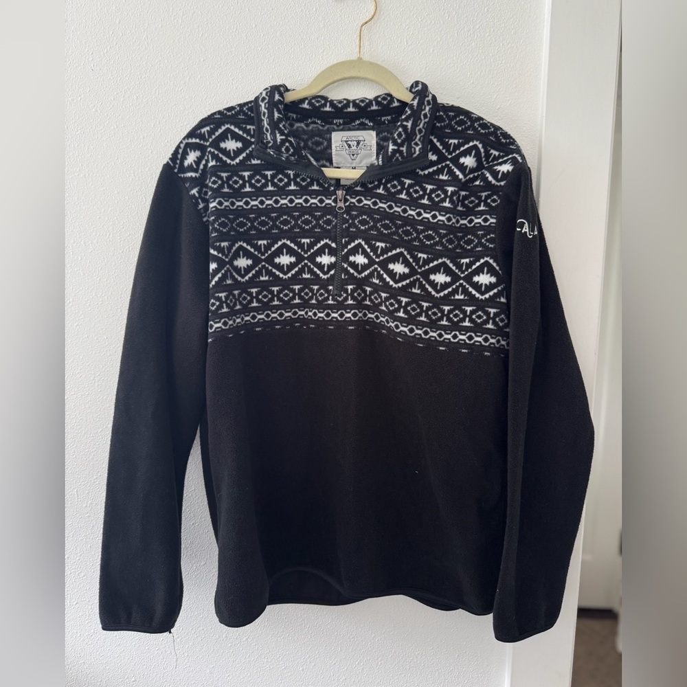 Black and White Zip Up Alaska Sweater